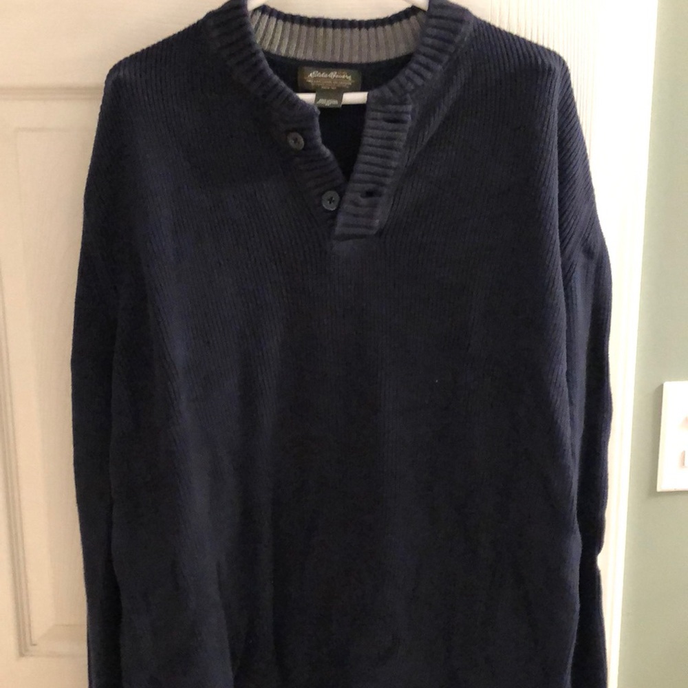 Eddie Bauer cotton sweater button neck XL